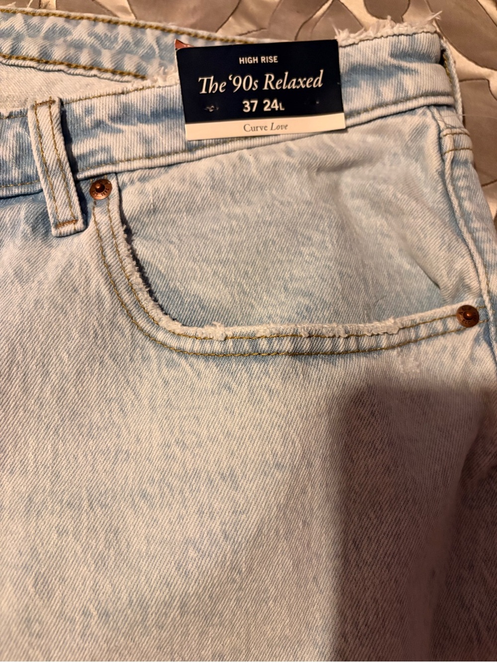 NWT 24w Tall Abercrombie & Fitch Light Blue High-Rise Straight Jeans curve love - Picture 7 of 14